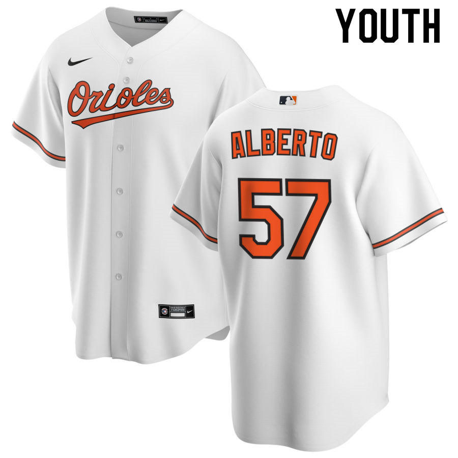 Nike Youth #57 Hanser Alberto Baltimore Orioles Baseball Jerseys Sale-White